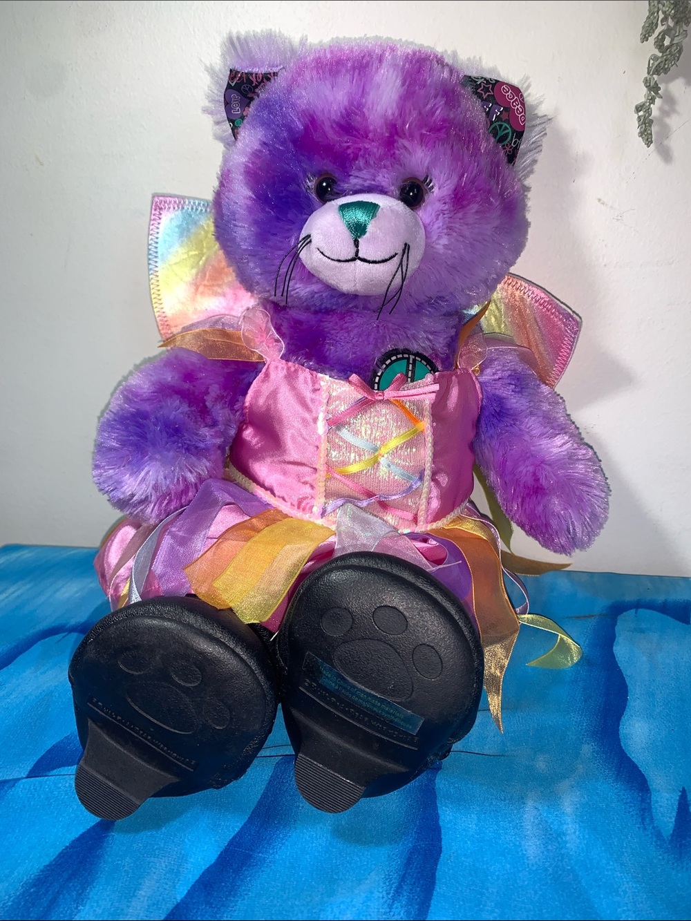 Build-A-Bear Peace BFF Fairy Bear Plush with Multicolor Dress & Boots
